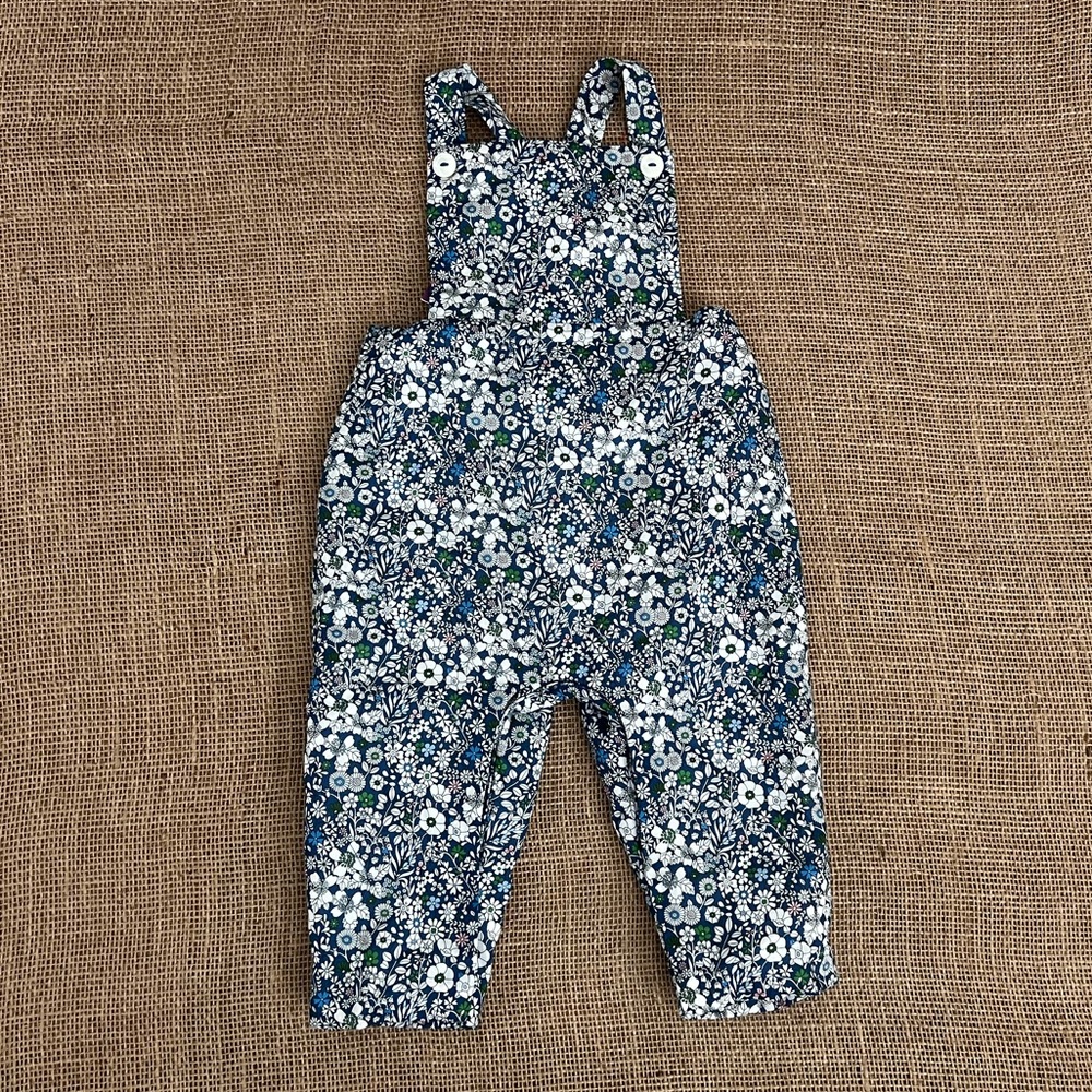 Jacadi Floral Blue Overalls (NWT)